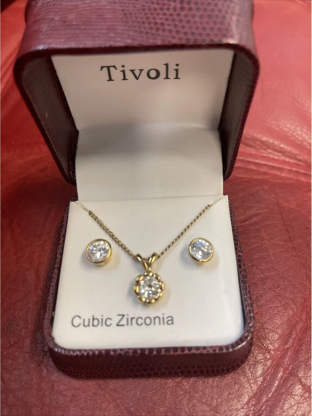 TIVOLI GOLDTONE CLEAR CUBIC ZIRCONIA